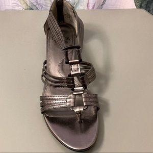 Circa Joan & David gunmetal strappy sandals